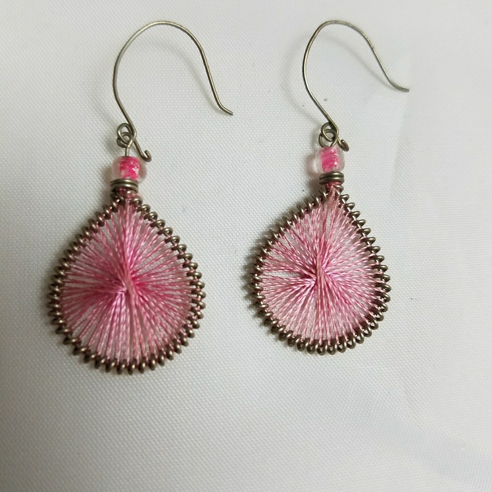 Pink Boho Dangle Earrings